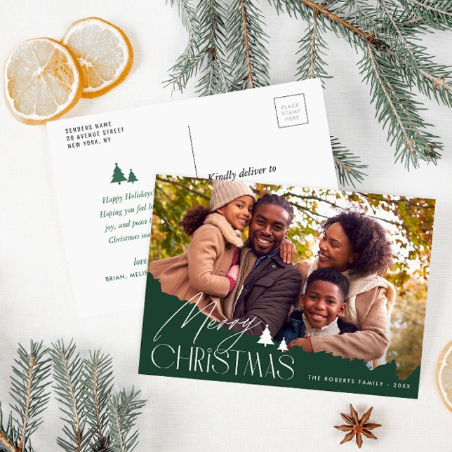 Postal Elegantes letras de navidades fotográficos moderno (Subido por el creador)