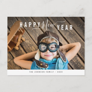 Postal Elegantes letras Feliz Año Nuevo