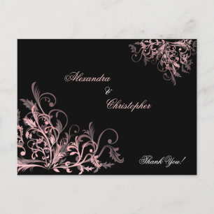 Postal Elegantes Nadadores Rosa Gracias
