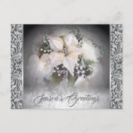 Postal Elegantes Navidades blancos Poinsettia