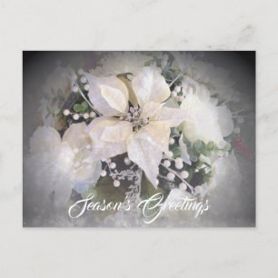Postal Elegantes Navidades blancos Poinsettia