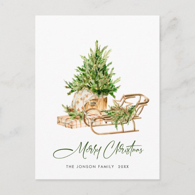 Postal Elegantes Navidades bohemios en vacaciones de comp (Anverso)