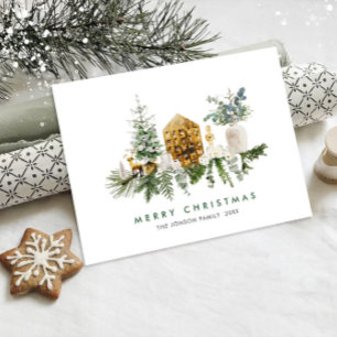 Postal Elegantes Navidades bohemios en vacaciones de comp