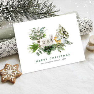 Postal Elegantes Navidades bohemios en vacaciones de comp