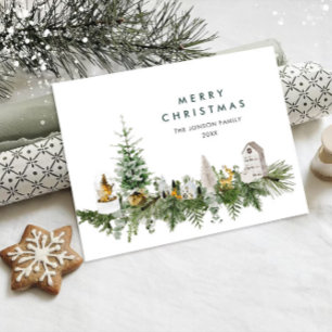 Postal Elegantes Navidades bohemios en vacaciones de comp