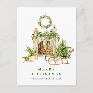 Postal Elegantes Navidades bohemios en vacaciones de comp