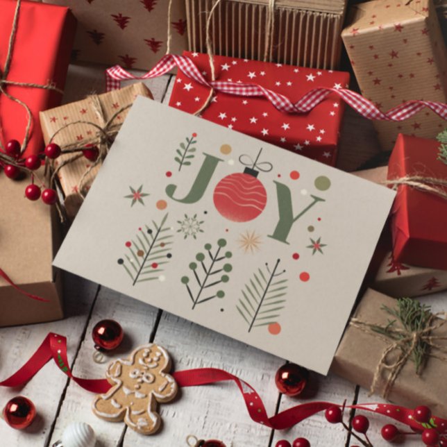 Postal Elegantes Navidades de Alegría Saludando Postcard (Subido por el creador)