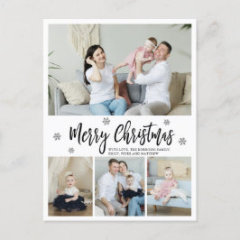 Postal Elegantes Navidades de copos de nieve de 4 Collage