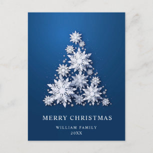 Postal Elegantes Navidades de copos de nieve en 3D saluda