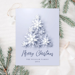 Postal Elegantes Navidades de copos de nieve en 3D saluda