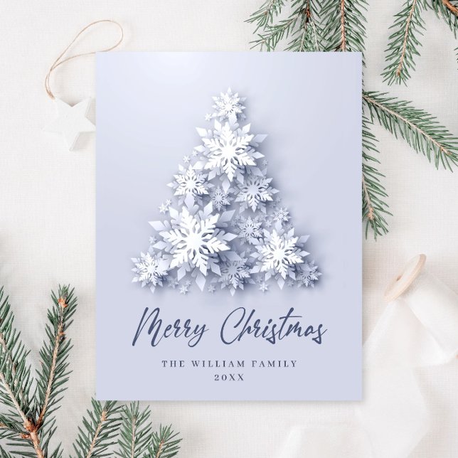 Postal Elegantes Navidades de copos de nieve saludando fe (Subido por el creador)