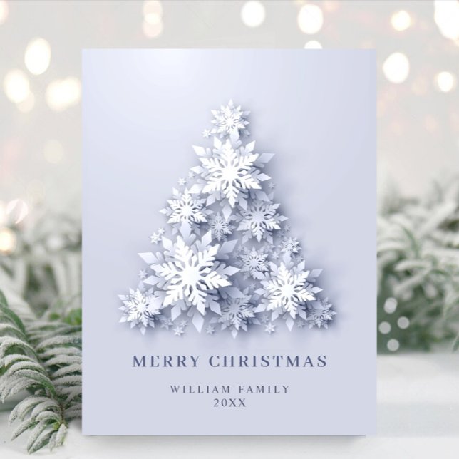 Postal Elegantes Navidades de copos de nieve saludando fe (Subido por el creador)