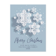 Elegantes Navidades de copos de nieve saludando fe