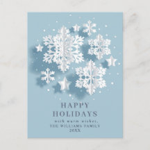 Elegantes Navidades de copos de nieve saludando fe