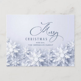 Postal Elegantes Navidades de copos de nieve saludo de fe