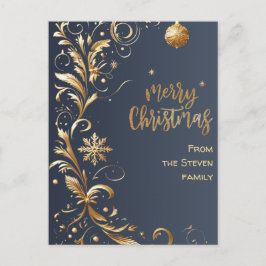 Postal Elegantes Navidades de Golden Swirls