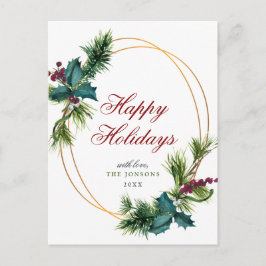 Postal Elegantes Navidades de oro saludo de feriado de lo