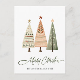 Postal Elegantes Navidades de pino saludo de feriado