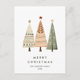 Postal Elegantes Navidades de pino saludo de feriado