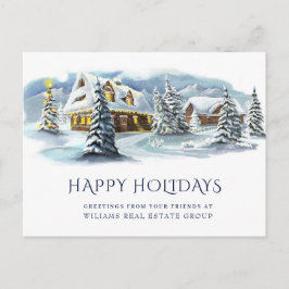Postal Elegantes Navidades de Winter Land Saludo Corporat