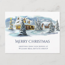 Postal Elegantes Navidades de Winter Land Saludo Corporat