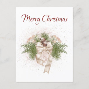 Postal Elegantes Navidades del Boho Ivory Green Watercolo