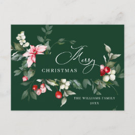 Postal Elegantes Navidades Holly Berry Holiday Greeting