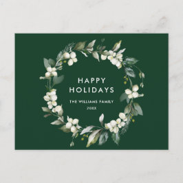 Postal Elegantes Navidades Holly Wreath Holiday Greeting