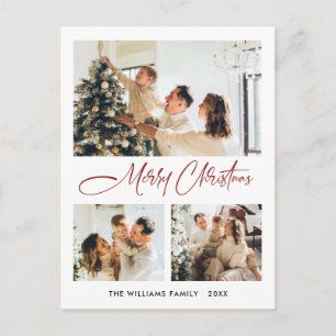 Postal Elegantes Navidades Minimalistas 3 Fotos de bienve