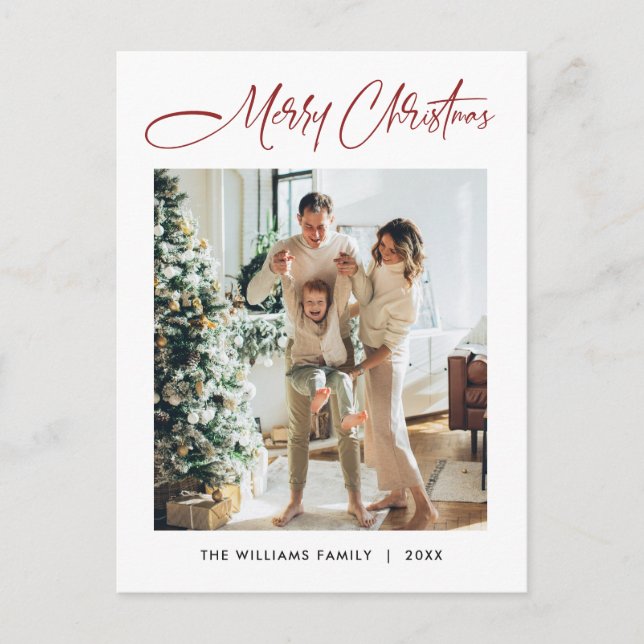 Postal Elegantes Navidades Minimalistas Un saludo fotográ (Anverso)