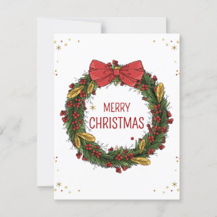 Postal Elegantes Navidades Wreath Postcard