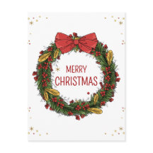 Elegantes Navidades Wreath Postcard