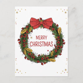 Postal Elegantes Navidades Wreath Postcard