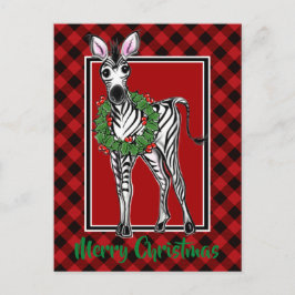Postal Elegantes Navidades zebra negra festividad negra