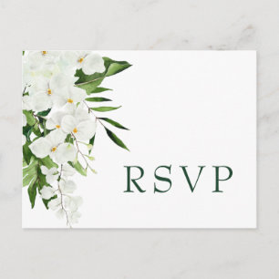 Postal Elegantes orquídeas blancas Bohemias RSVP