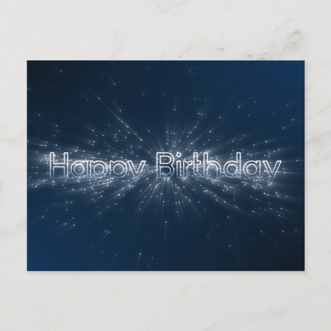 Postal Elegantes partículas brillantes de cumpleaños feli (Anverso)