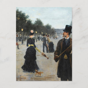 Postal Elegantes paseando por París   Louis Abel-Truchet