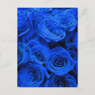 Postal Elegantes rosas azules flores azules florales azul
