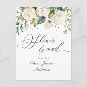 Postal Elegantes Rosas De Hidrangea Ducha Bridal Por Corr