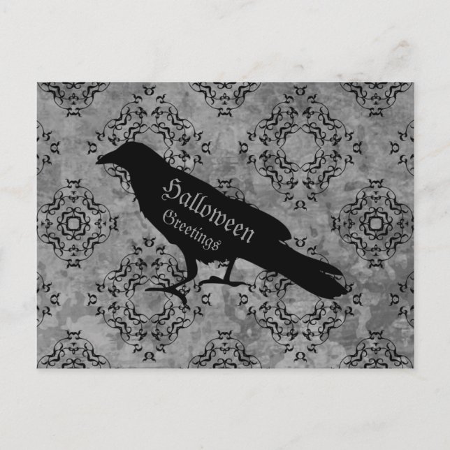 Postal Elegantes saludos raven (Anverso)