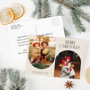 Postal Elegantes vacaciones de dos navidades de fotografí