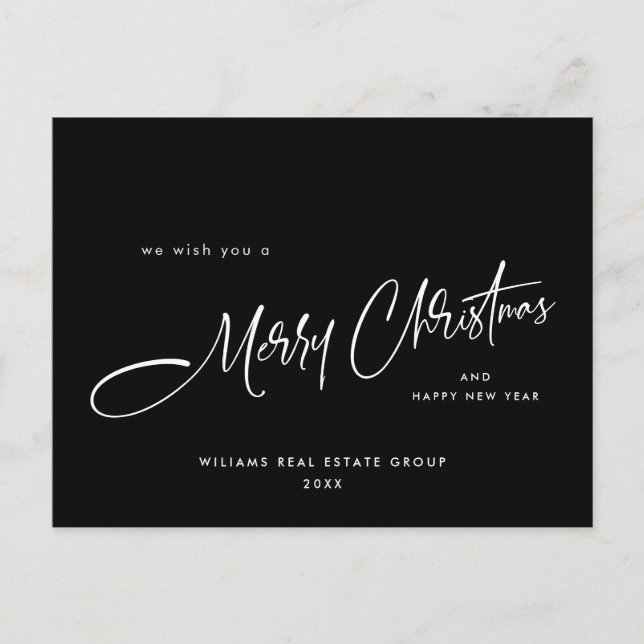 Postal Elegantes vacaciones de Navidades corporativos Min (Anverso)