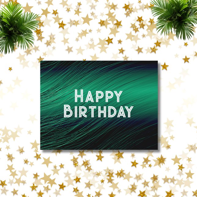 Postal Elegantes y audaces saludos de cumpleaños verdes (Subido por el creador)