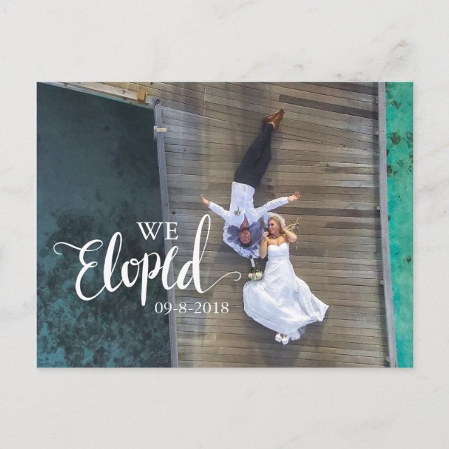 Postal Elegimos Boda de caligrafía de escritura moderna (Anverso)