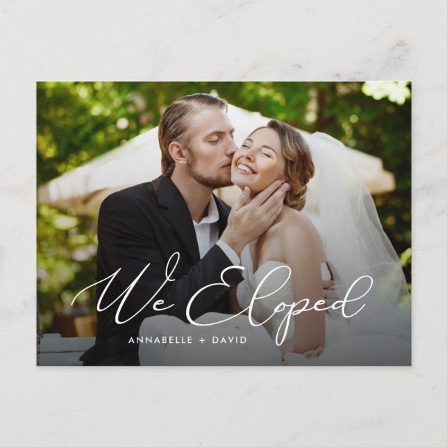 Postal Elegimos Boda de fotos elegante (Anverso)