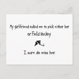 Postal Elegir a una novia o hockey sobre hierba