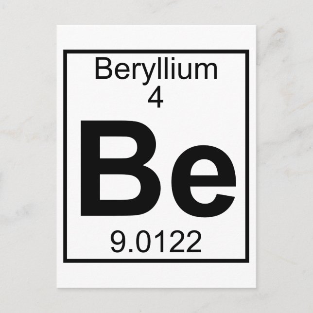 Postal Elemento 004 - Be - Beryllium (completo) (Anverso)