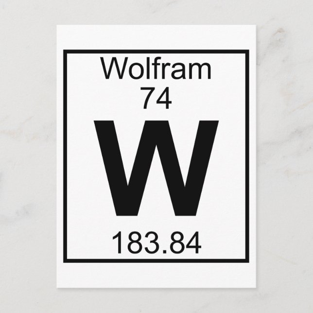 Postal Elemento 074 - W - Wolfram (completo) (Anverso)