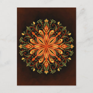 Postal Elemento de fuego Mandala - Creatur de llama Kalei