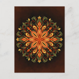 Postal Elemento de fuego Mandala - Creatur de llama Kalei